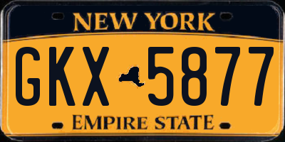 NY license plate GKX5877