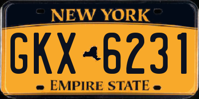 NY license plate GKX6231