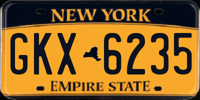 NY license plate GKX6235