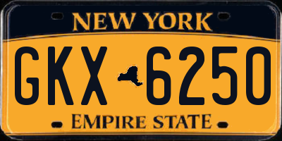 NY license plate GKX6250