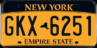 NY license plate GKX6251