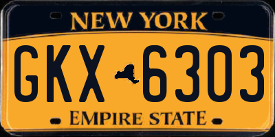 NY license plate GKX6303