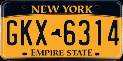 NY license plate GKX6314