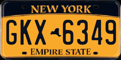 NY license plate GKX6349