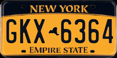 NY license plate GKX6364