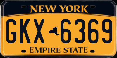 NY license plate GKX6369