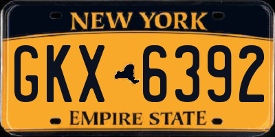 NY license plate GKX6392