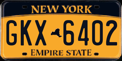 NY license plate GKX6402