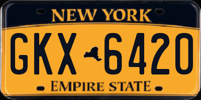 NY license plate GKX6420