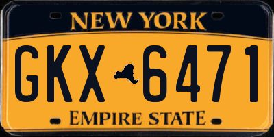 NY license plate GKX6471