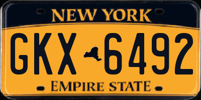 NY license plate GKX6492
