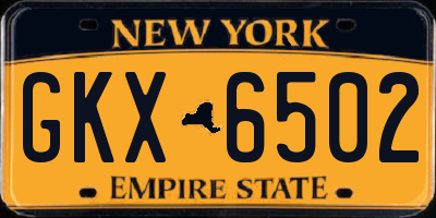 NY license plate GKX6502