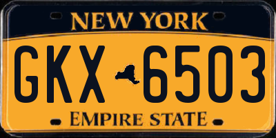 NY license plate GKX6503