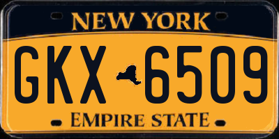NY license plate GKX6509