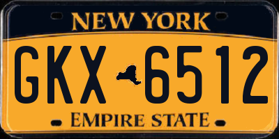 NY license plate GKX6512