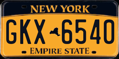 NY license plate GKX6540