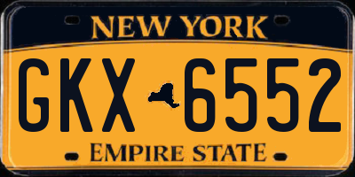 NY license plate GKX6552