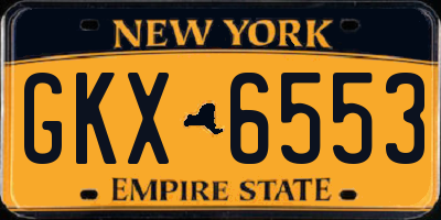 NY license plate GKX6553