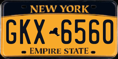 NY license plate GKX6560