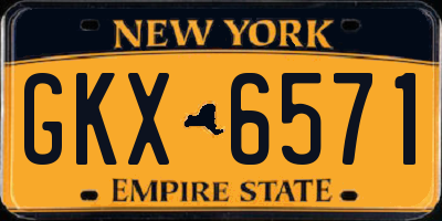 NY license plate GKX6571