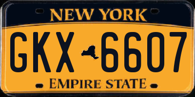 NY license plate GKX6607