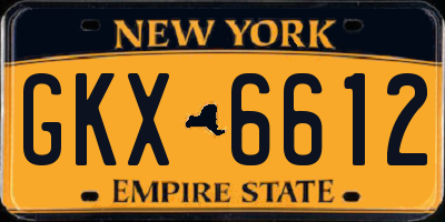 NY license plate GKX6612