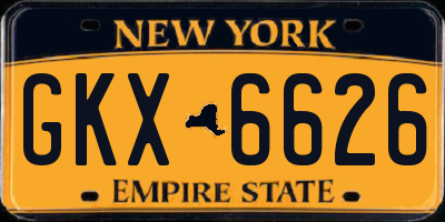 NY license plate GKX6626