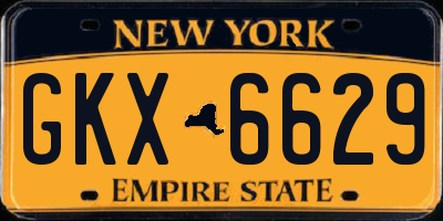 NY license plate GKX6629