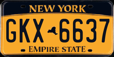 NY license plate GKX6637