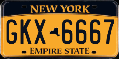 NY license plate GKX6667