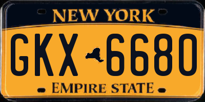 NY license plate GKX6680