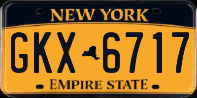 NY license plate GKX6717
