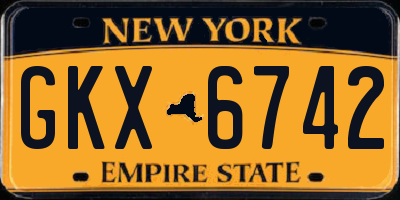 NY license plate GKX6742