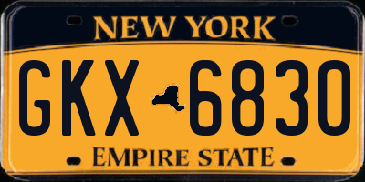 NY license plate GKX6830