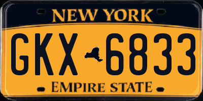 NY license plate GKX6833