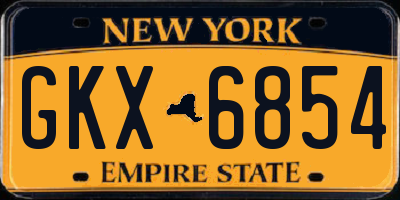 NY license plate GKX6854