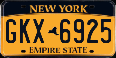 NY license plate GKX6925