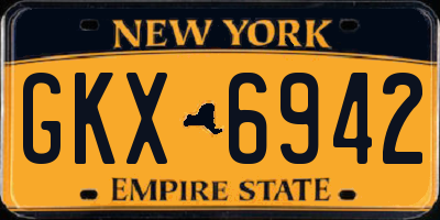 NY license plate GKX6942
