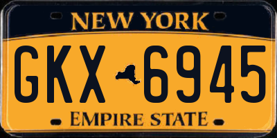 NY license plate GKX6945