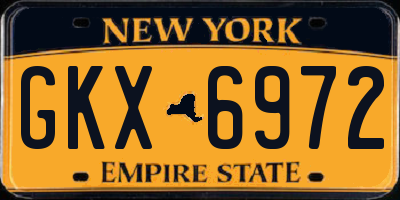 NY license plate GKX6972