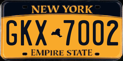NY license plate GKX7002
