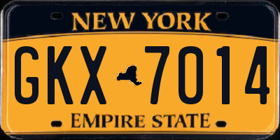NY license plate GKX7014