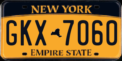NY license plate GKX7060