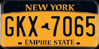 NY license plate GKX7065