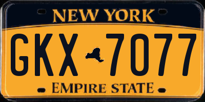 NY license plate GKX7077