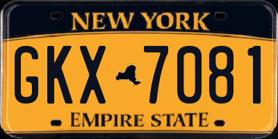 NY license plate GKX7081