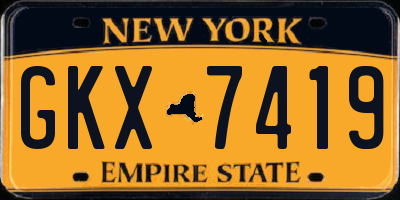 NY license plate GKX7419