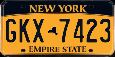 NY license plate GKX7423