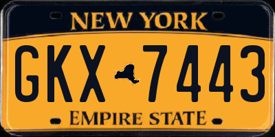 NY license plate GKX7443