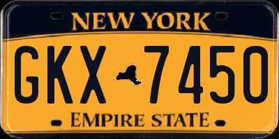 NY license plate GKX7450